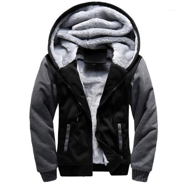

men's hoodies & sweatshirts men winter thick warm fleece zipper sportwear streetwear hoodie oversize 4xl 5xl moletom sudaderas coats, Black