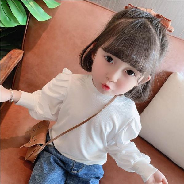 

baby clothes puff sleeve bottoming shirt solid long sleeve children t shirts spring autumn baby clothing 4 colors bt6504, Blue
