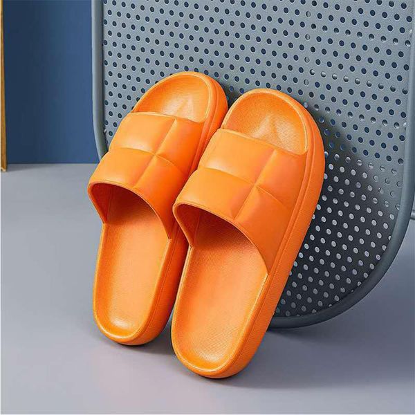 

puimentiua trend thick sole home women chunky slippers comfortable platfrom ladies flat shoes non-slip bathroom couples, Black