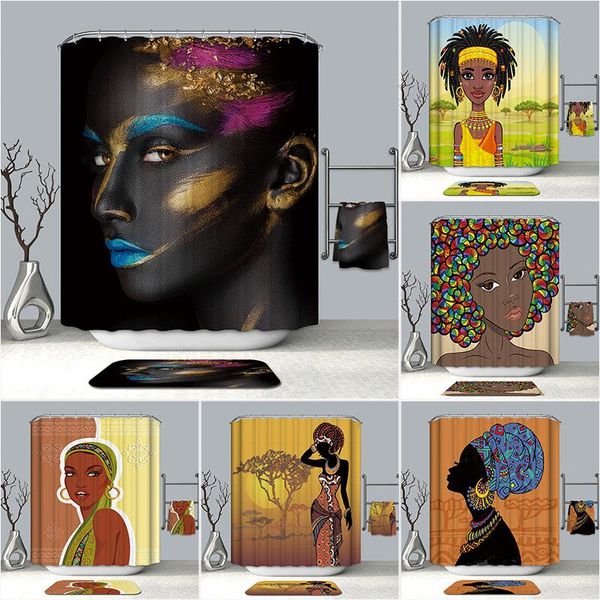 

shower curtain african bathroom decor 3d print includes bath mat for fabric waterproof with hooks curtains