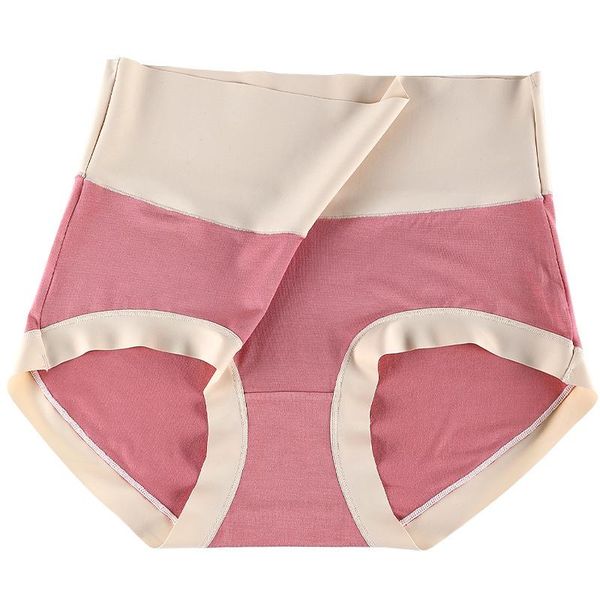 

women's panties modal high waist underwear size belly hip briefs mulberry silk antibacterial crotch seamless pants, Black;pink