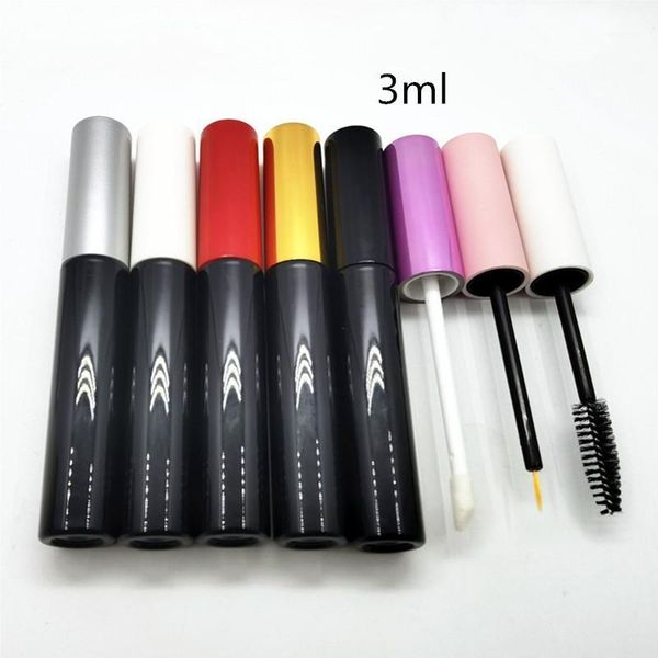 

storage bottles & jars 50pcs 100pcs 3ml mascara tubes white/pink/black cap eyelash tube lip gloss bottle empty cosmetic packaging container