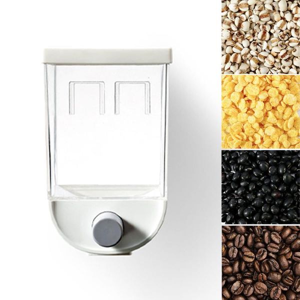 

1000ml 1500ml plastic transparent press output wall hanging grain storage tank durable space saving mung bean airtight container bottles & j