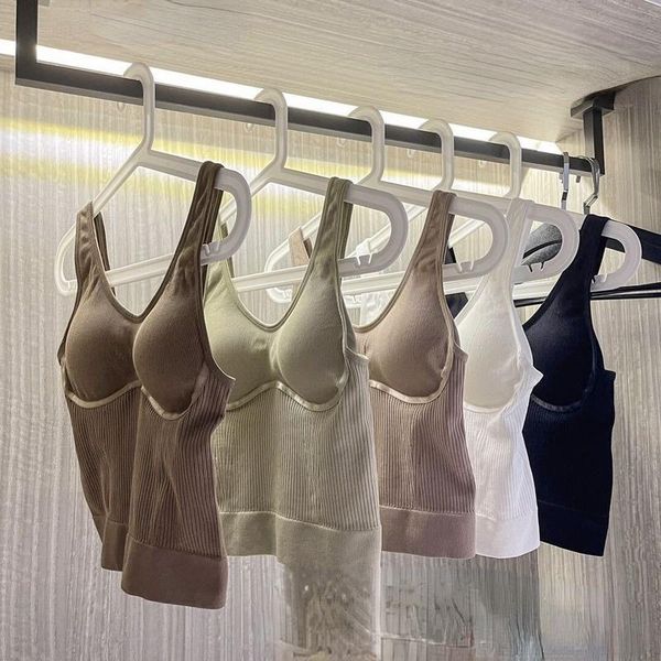 

bustiers & corsets seamless sports crop adjusted simple basic tube sleeveless all match padded women bralette, Black;white