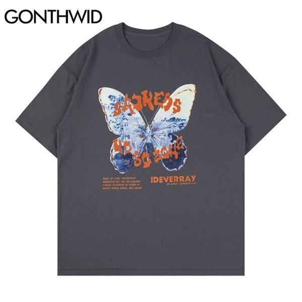 

t-shirts casual streetwear hip hop short sleeve tshirts loose cotton harajuku fashion summer tees 210602, White;black