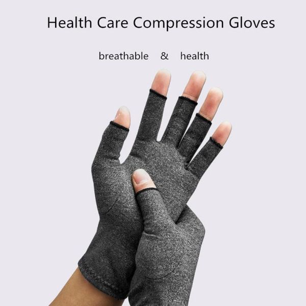 

cycling gloves compression half finger arthritis health elastic breathable wrist brace support, Black