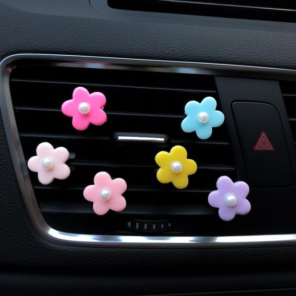 

car air freshener seven color flower decoration clip lovely flowers automobile