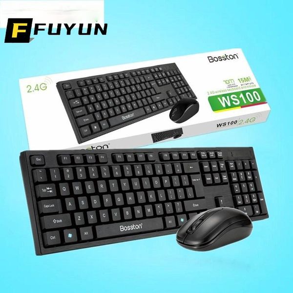 

keyboard mouse combos fuyun 2.4 ghz thin portable wireless full size 1000 dpi black power saving f163