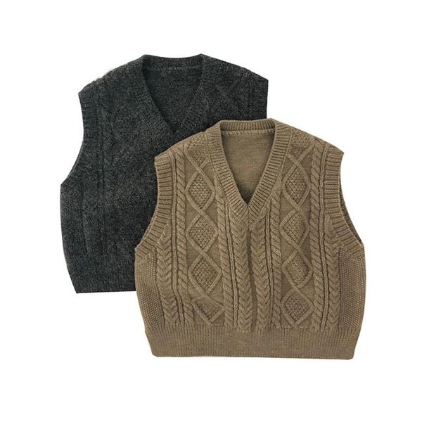 

pullover boys outwear clothes kids v-neck sweater 2021 spring baby knitted vest girls sleeveless soft, Blue