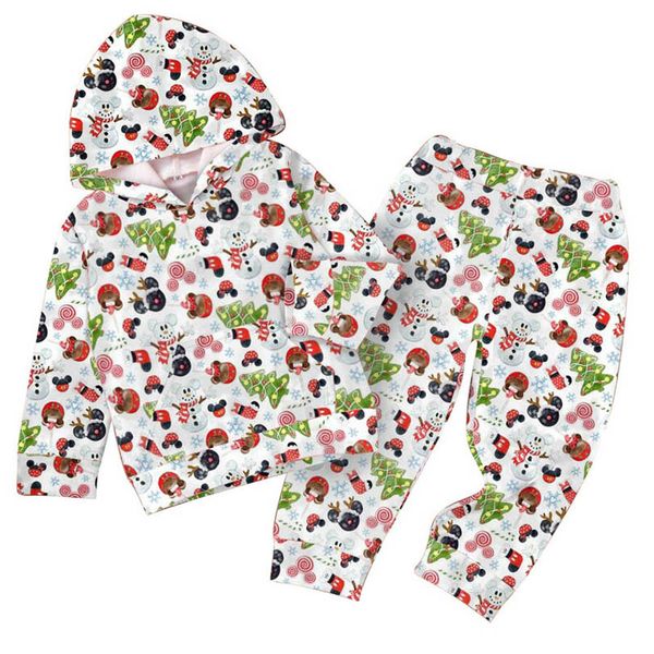 

boys clothing sets baby suits kids clothes children wear autumn winter long sleeve girls christmas hoodie printed casual trousers tracksuit, White