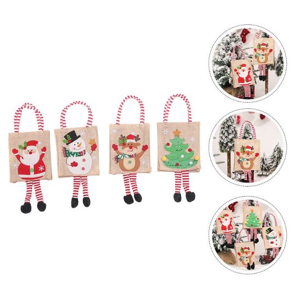 

Gift Wrap 4Pcs Christmas Festival Lovely Pattern Bags Xmas Color Present