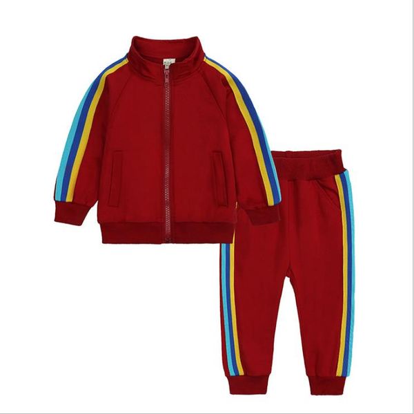

Toddler Tracksuits Kids Clothing Set Girl Boy Warm Sweatshirt Pants Outfits Set Fashion Autumn Winter Costume, Red