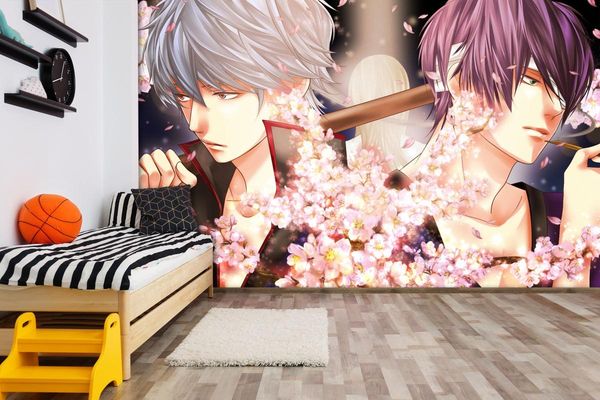

wallpapers [self-adhesive] 3d gintama 690998 japan anime wall paper mural print decal murals