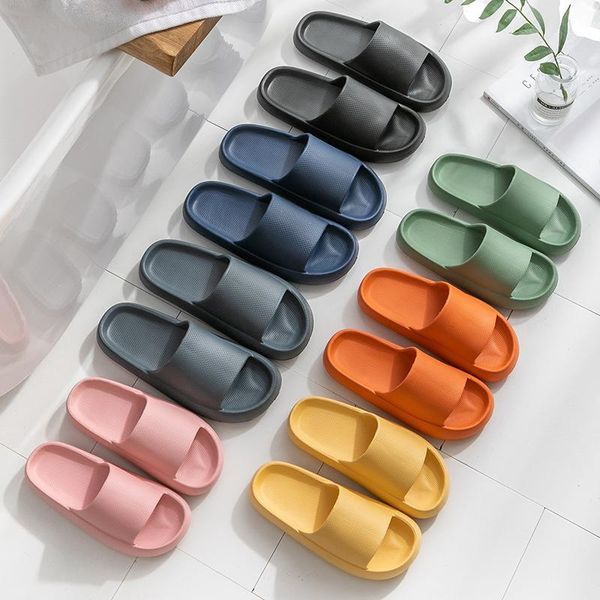 

slippers thick bottom heighten cool summer home bathroom bath female lovers male anti-skid, Black