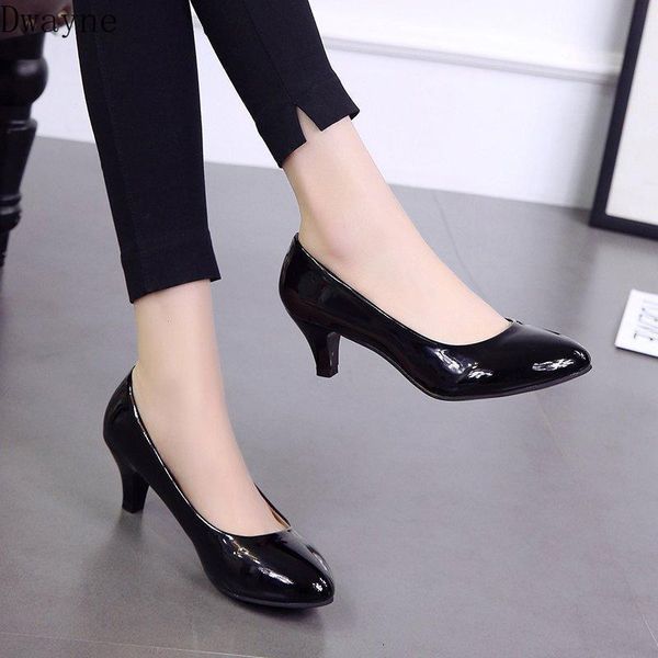 

dress shoes 2021 autumn fairy wind versatile comfortable with patent leather, Black