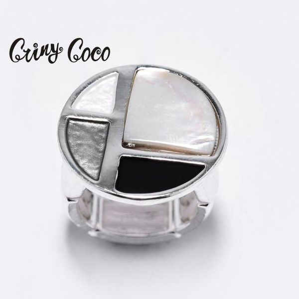 

cluster rings cring coco creative design shell ring for women girl trendy gray enamel zinc alloy jewelry accessories adjustable geometric, Golden;silver