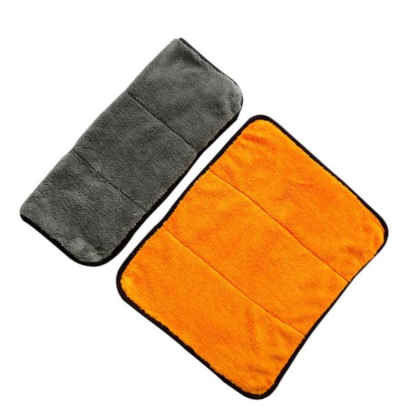 

1pc car cleaning towels auto washcloth drying cloth polishing duster 45 x 38cm (yellow and grey) sponge