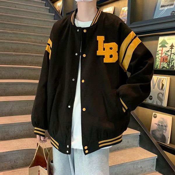 

men's jackets autumn embroidery veste americaine baseball jacket hip hop harajuku streetwear men loose vintage couples pilot coats, Black;brown