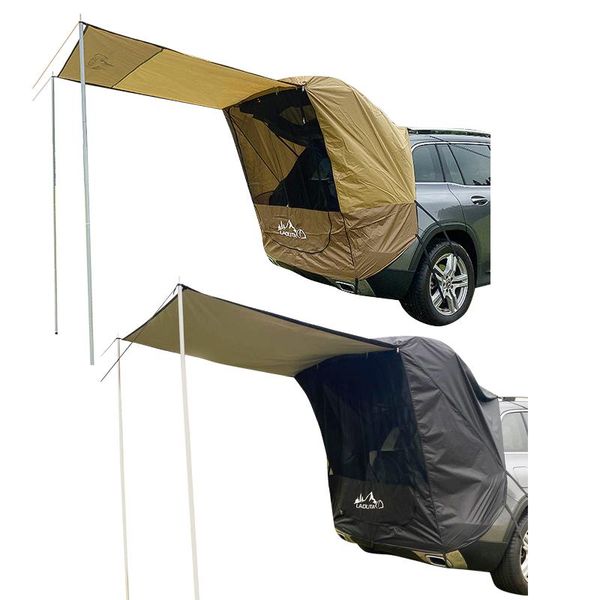 

car truck tent sunshade rainproof trunk tail extension for outdoor self-driving tour barbecue camping with support rod tents and shelters