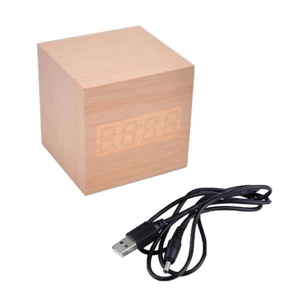 

desk & table clocks usb / battery powered mini wooden led digital clock deskalarm