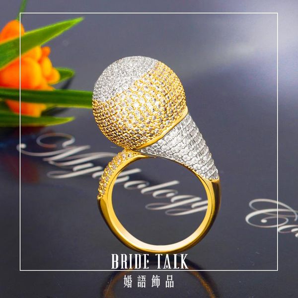 

wedding rings bride talk selling women finger ring cubic zirconia fashion bridal jewelry for party lady accessories, Slivery;golden