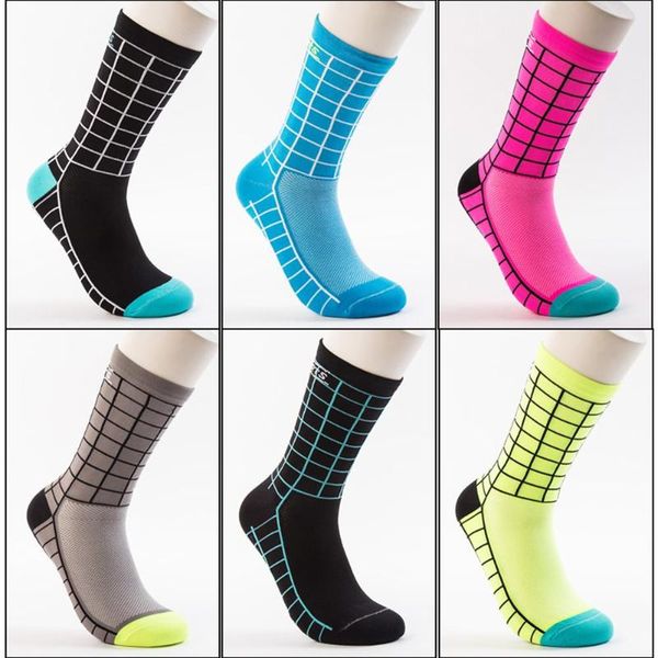 

sports socks bicycle riding mid-calf length crew running fitness basketball, Black