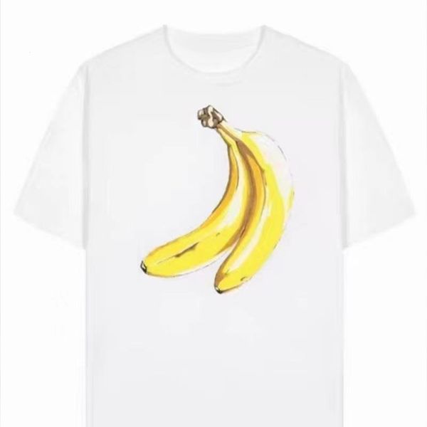 

women's t-shirt 2021 female summer high-quality short sleeve printed fruit banana casual cotton shirt, White