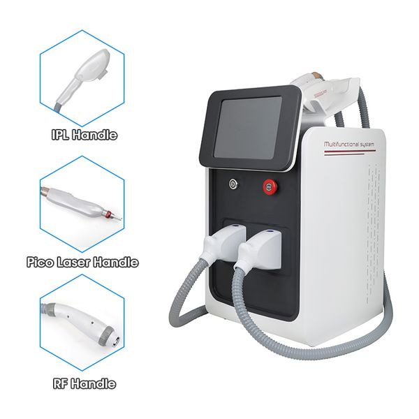 2021 Máquina multifuncional mais recente 3 IN1 E-LIGHT IPL REMOÇÃO DE CABELO RF RF ELUGUEIRO ND YAG LASER PICOSEGOND Tattoo Remoção Equipamento de beleza