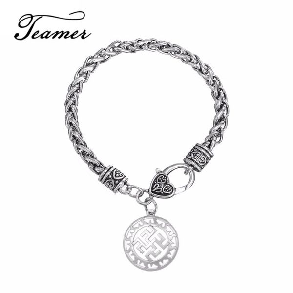 

charm bracelets teamer vintage sliver color sun symbol of wealth viking bracelet mens talisman wicca jewelry gift, Golden;silver