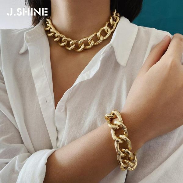 

earrings & necklace jshine hip hop hyperbole cuban chunky chain pendant bracelet steampunk maxi lock choker men women jewelry, Silver