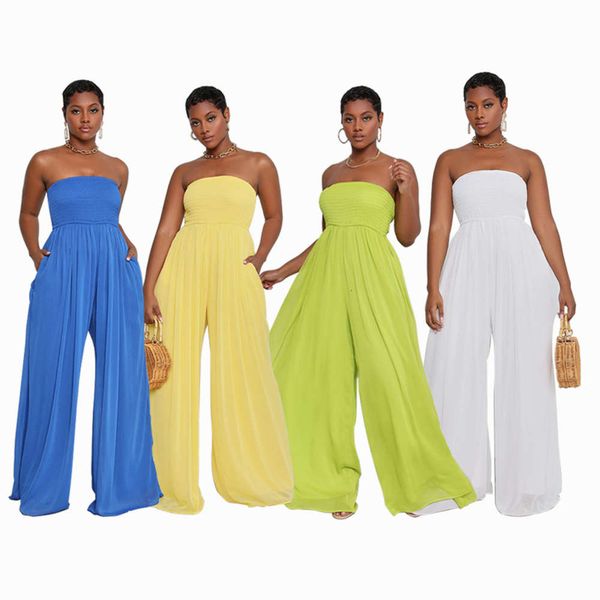 

hx8582 women's 2021 new spring chiffon wide leg french jumpsuit casual flared pants, Black;white
