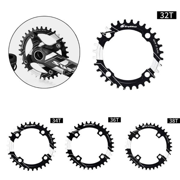 

bike heels & chainwheels 104mm bcd 32-38t mtb chainring narrow wide round road bicycle chainwheel aluminum alloy parts accessories