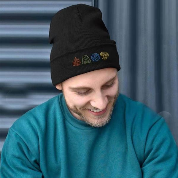 

beanies sale avatar cartoon hat last air bender embroidered knitted warm wool cover cold, Blue;gray