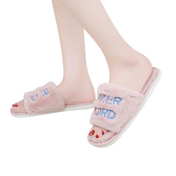 

slippers sagace ladies home indoor warm women winter cotton shoes soft flat, Black