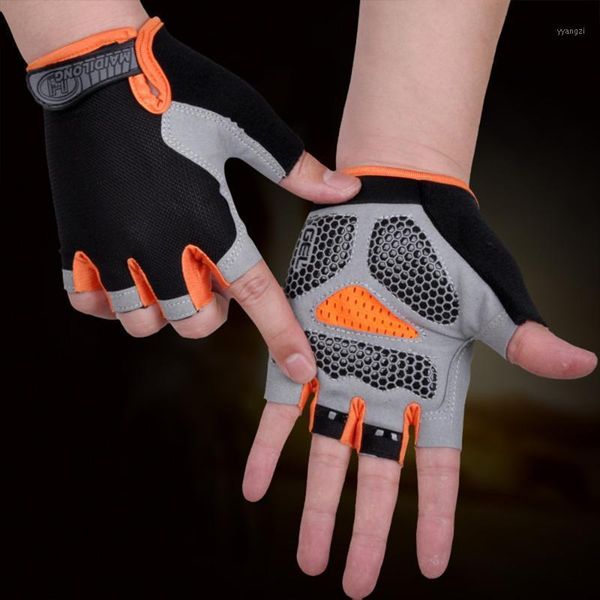 

cycling gloves outdoor half-finger non-slip breathable mitten camping hiking motorcycle sports guantes ciclismo mtb1, Black