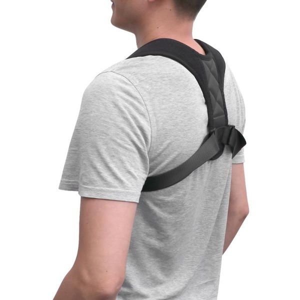 

back support 27-36 inch spine posture corrector protection shoulder correction band humpback pain relief brac, Black;blue