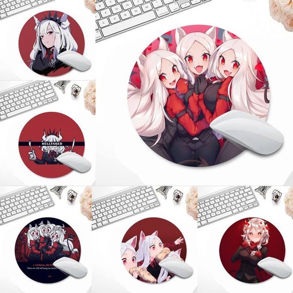 

mouse pads & wrist rests helltaker cool gamer play mats mousepad desk table protect game office work round mat pad xl non-slip lapcushio