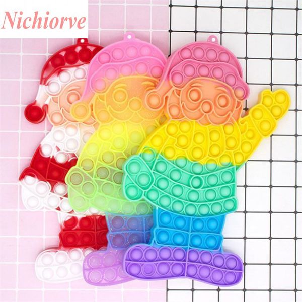 

30cm big size decompression fidget toys christmas santa claus push bubble sensory autism special needs anxiety stress reliever for office to