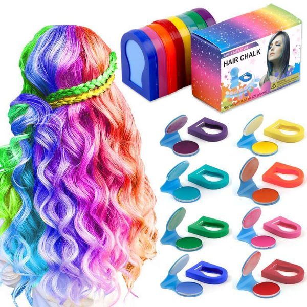 

colors/box diy temporary hair chalk dye portable beauty soft pastels salon styling wash-out women accessories1, Black