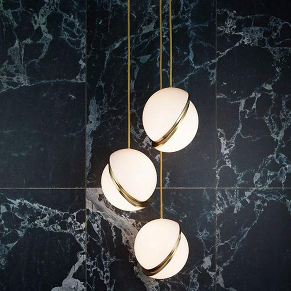 

pendant lamps nordic chandelier acrylic gold lamp dining room living suspension home decor hanging ball lig