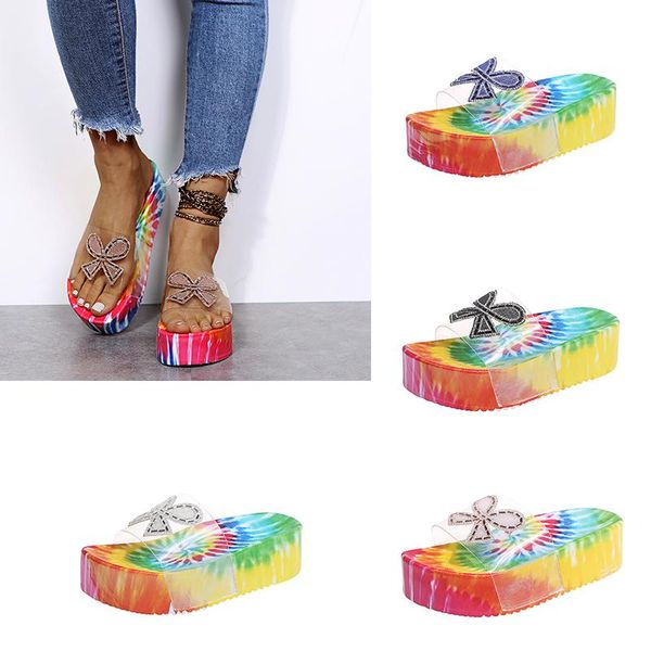 

women's shoes 2021 summer one line slipper pattern and color, medium heel thick sole, sandals in stock slippers, Black