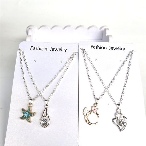 

new student simple fashion couple set necklace personality exquisite pendant, Black