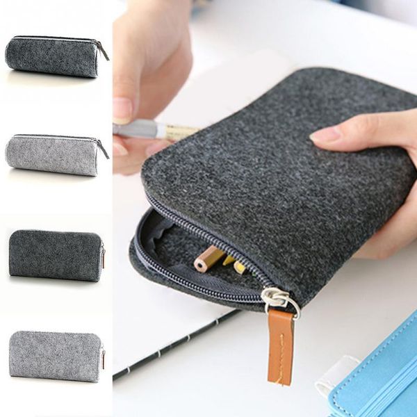 

pencil bags bag pen storage case capacity holder felt large pouch zipper totes pencilcase
