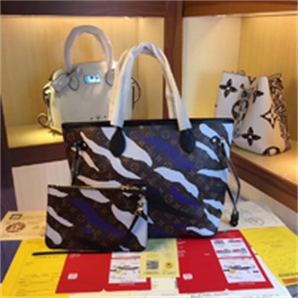 

brand designer luxury m45201 blue camouflage print shopping bag women handbags iconic bags handles shoulder bags totes cross body bag cl