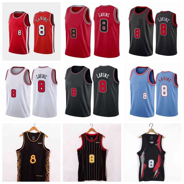 

basketball jersey chicagos 8 zach embroider bulls's jerseys., Black;red