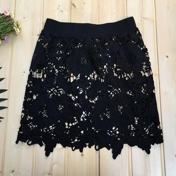 

skirts women ladies high waist white/black base skirt lace a-line hip for winter a66
