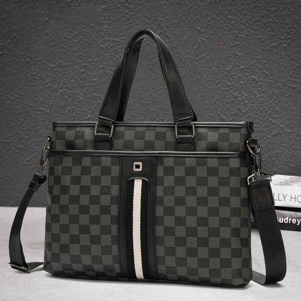 

Briefcase Fashion Trend Lattice Shoulder Bag Men's Messenger Handbag Business 54