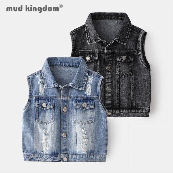 

waistcoat mudkingdom boy denim vest cartoon turn-down collar solid button sleeveless jean outerwear for toddler spring autumn clothes, Camo
