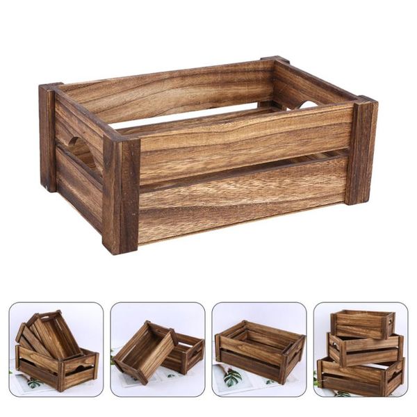 

storage baskets 1pc wooden simple box large capacity sundries holder light brown