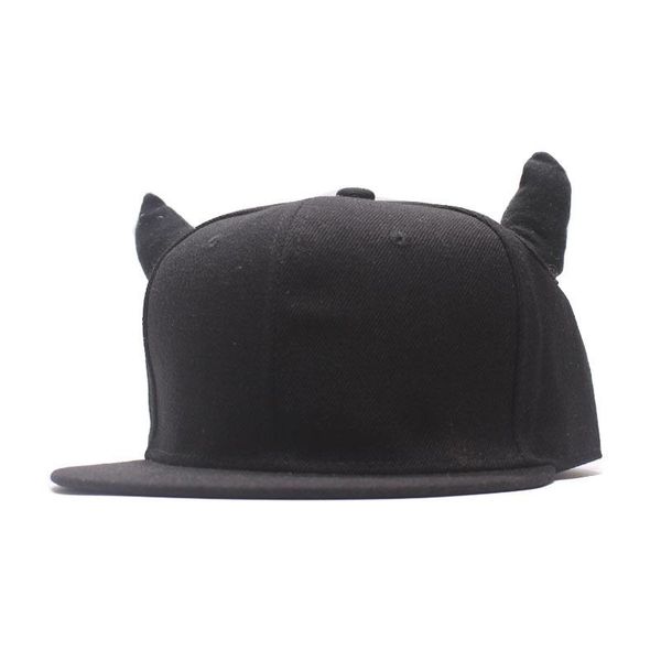 

ball caps men women hip-hop hat black cotton punk horn baseball cap snapback with horns wholesale, Blue;gray
